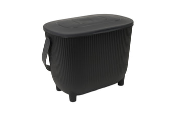 EDA compost design emmer met deksel en filter 10 liter Zwart/Antraciet