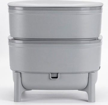 Plastia Wormenhotel 30L - 100% Gerecycled kunststof - Wormenbak - Compostbak grijs