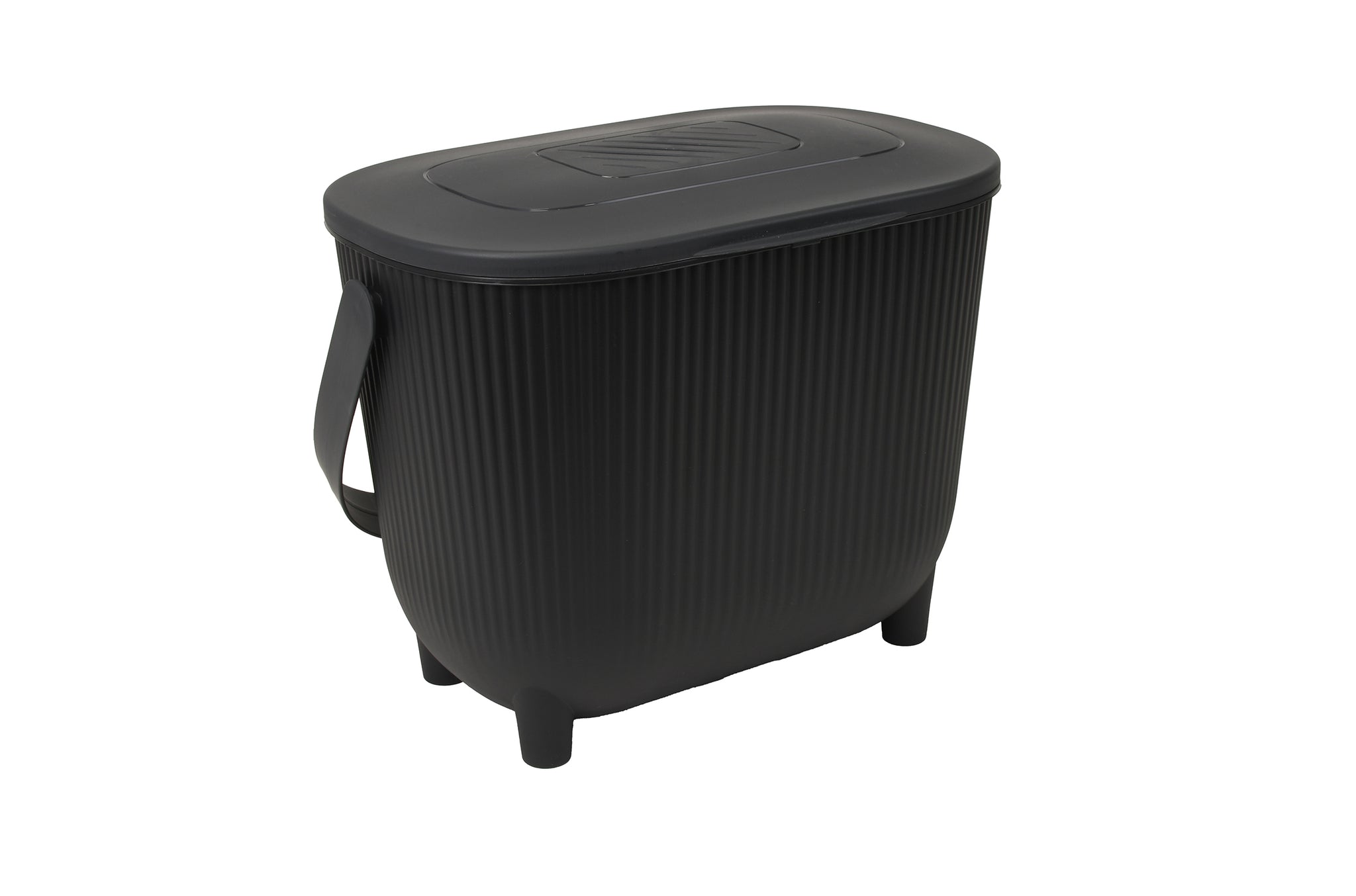 EDA compost design emmer met deksel en filter 10 liter Zwart/Antraciet